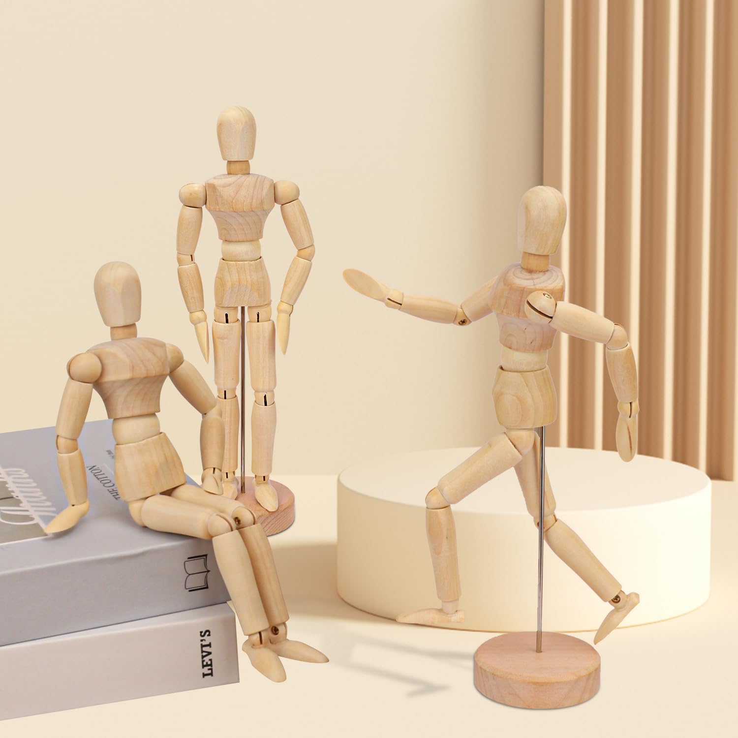 7 Stück 20,3 cm Künstler Holz Mannequin, Holz bewegliche Schaufensterpuppe, Holz Zeichnung Modelle für Künstler Schaufensterpuppe, Fotografie Requisite, Animation, Zuhause