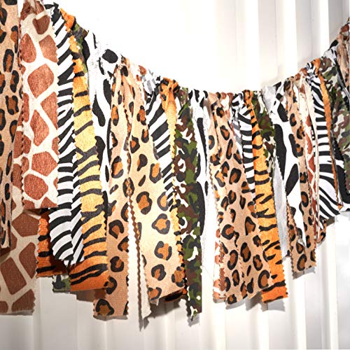 Jungle Safari High-Chair Banner Party Supplies - African Zoo Animal Wild One Birthday Baby Shower Party Banners Supplies Photo Booth Backdrop Props Decorations #TOP3