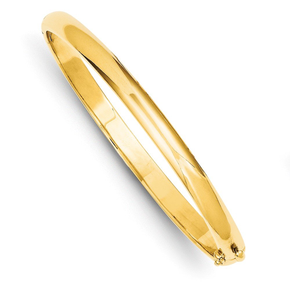Core Gold 14k 5 6mm Polished Solid Hinged Bangle Bracelet