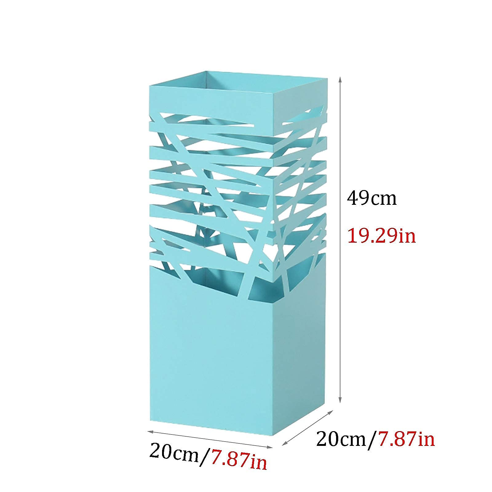 Porte-parapluie en fer creux bleu Sto17, tonneau en fer forgé for patio et jardin