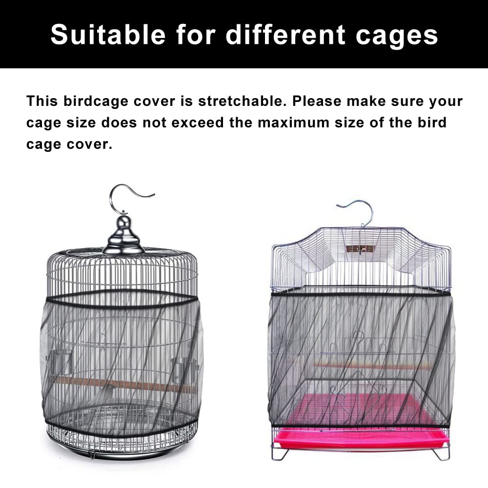 Red Protección Jaula Pájaros - Falda Semillas 35cm Alto Ajustable 150-200cm