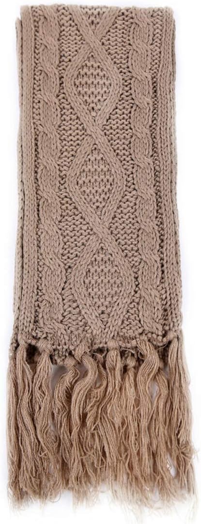 Belsen Women Lady Winter 3PC Cable Knit Beanie Hat Gloves and Scarf Set