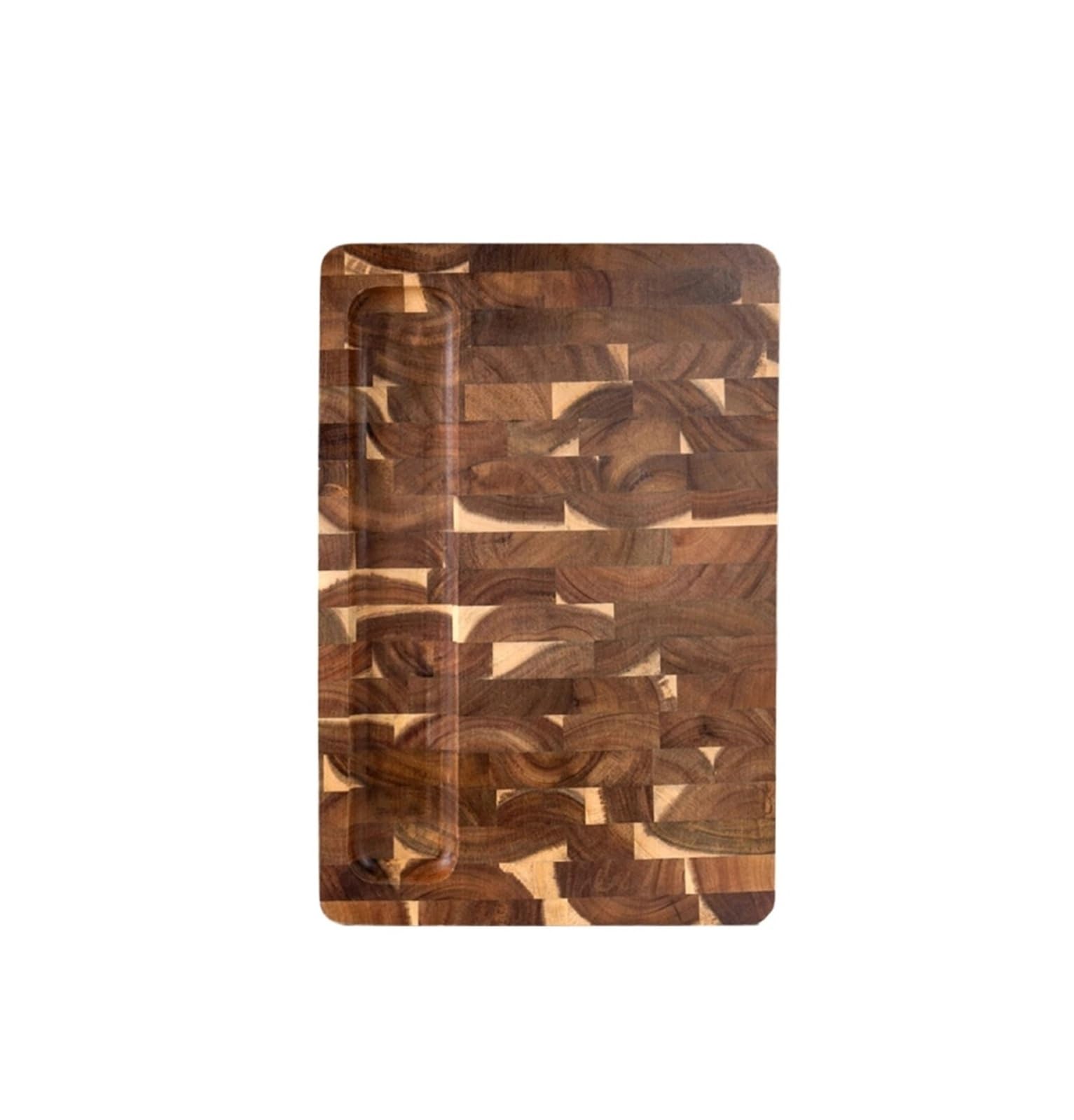 Tabla de cortar de acacia de doble cara con ranura for jugo