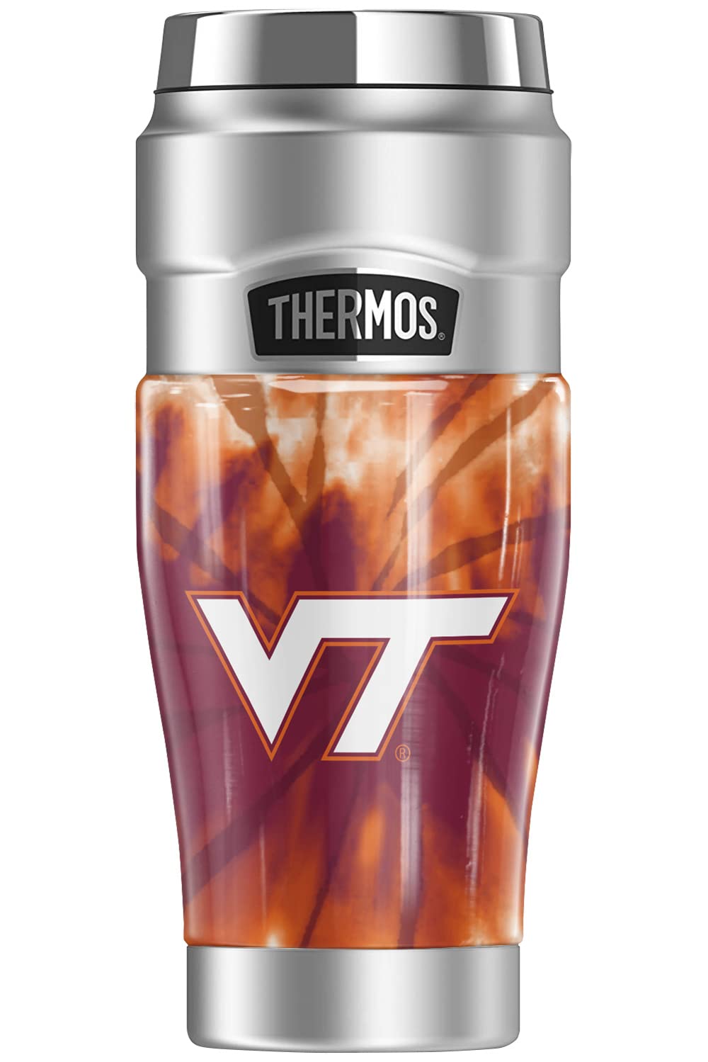 THERMOS Virginia Tech OFFICIAL Tie-Dye STAINLESS KING Stainless Steel Travel Tumbler, Vacuum insulated & Double Wall, 16oz