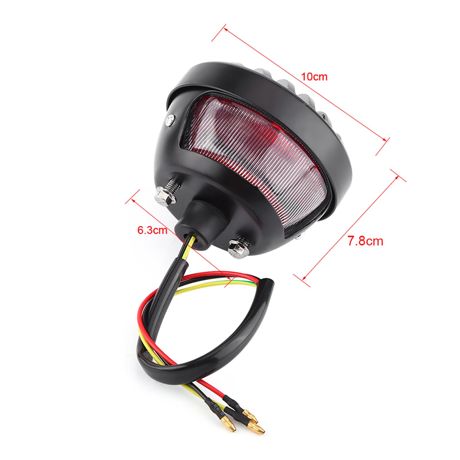 Rem achterlicht, zwart rond motorfiets achterlicht remlicht voor Bobber Chopper Scooters ATV