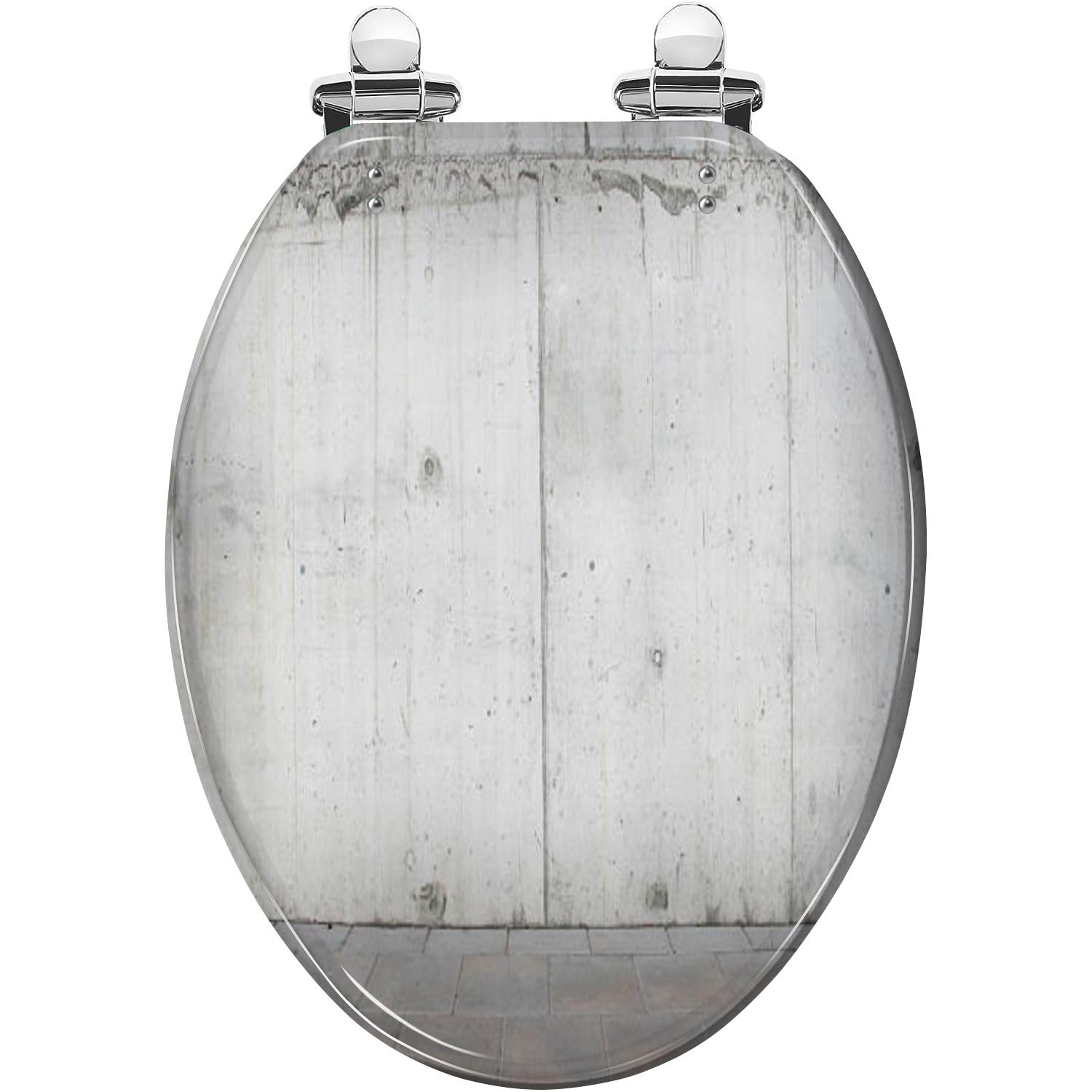 Tazyyzuu Multi7 White Marble Elongated Toilet Seat With Quick-Release Hinges Slow Close Easy Clean 18.5X14.5 Inches(Multi7)