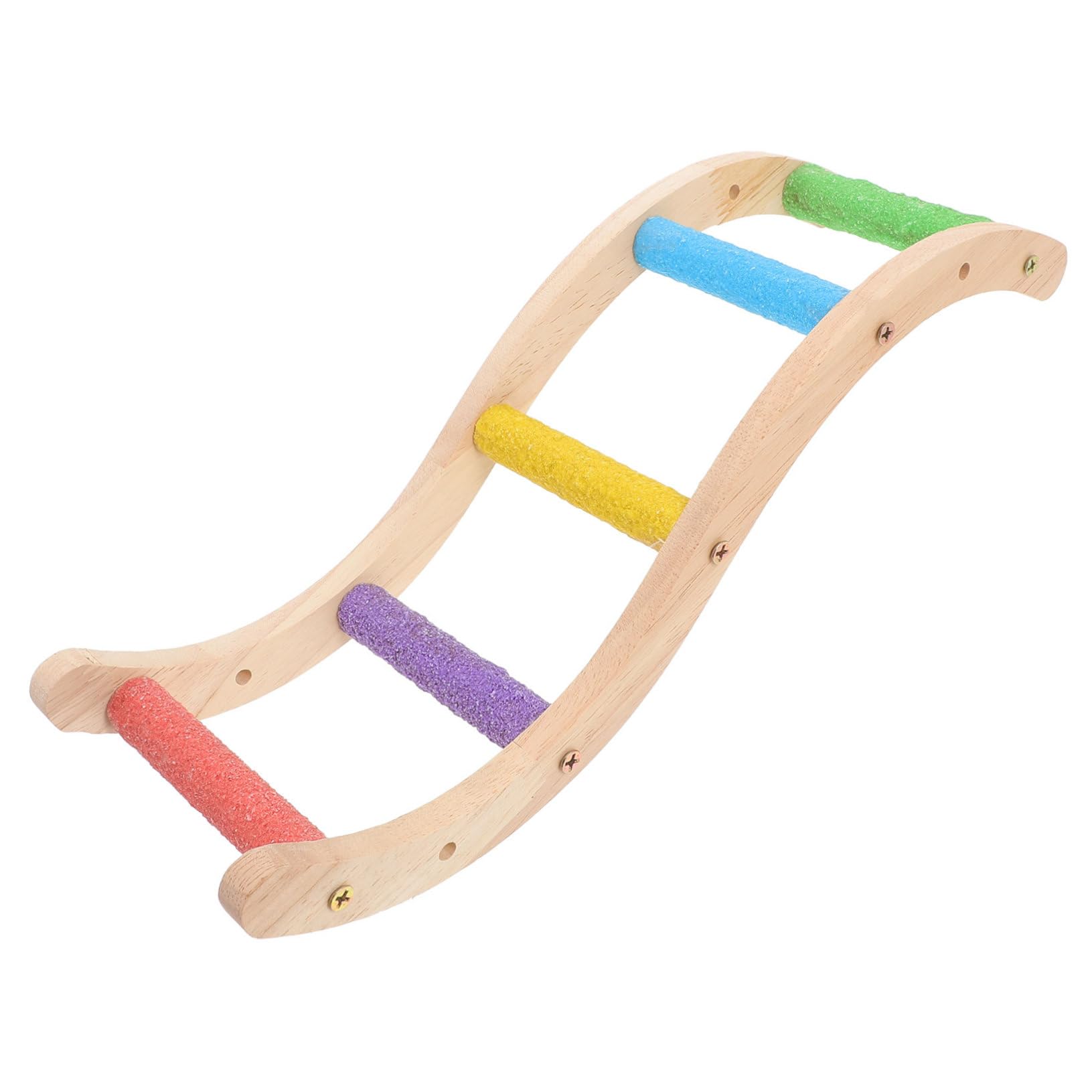 HAPINARY Bird Ladder Toy Parrot Climbing Bridge Wooden Ladder for Parrots Budgerigars Pet Cage Climbing Toy Random Color