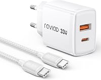 RAVIAD 33W USB-C Gyors Töltő GaN, 2 Port + 2m Kábel iPhone iPad MacBook Samsung 1