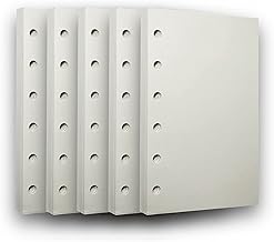 WBway 手帳リフィル ミニ6穴サイズ 無地 白紙 【5冊セット】 225枚 6穴 システム手帳 メモ帳 リフィル ポケットサイズ レフィル 中身 A7 (無地)