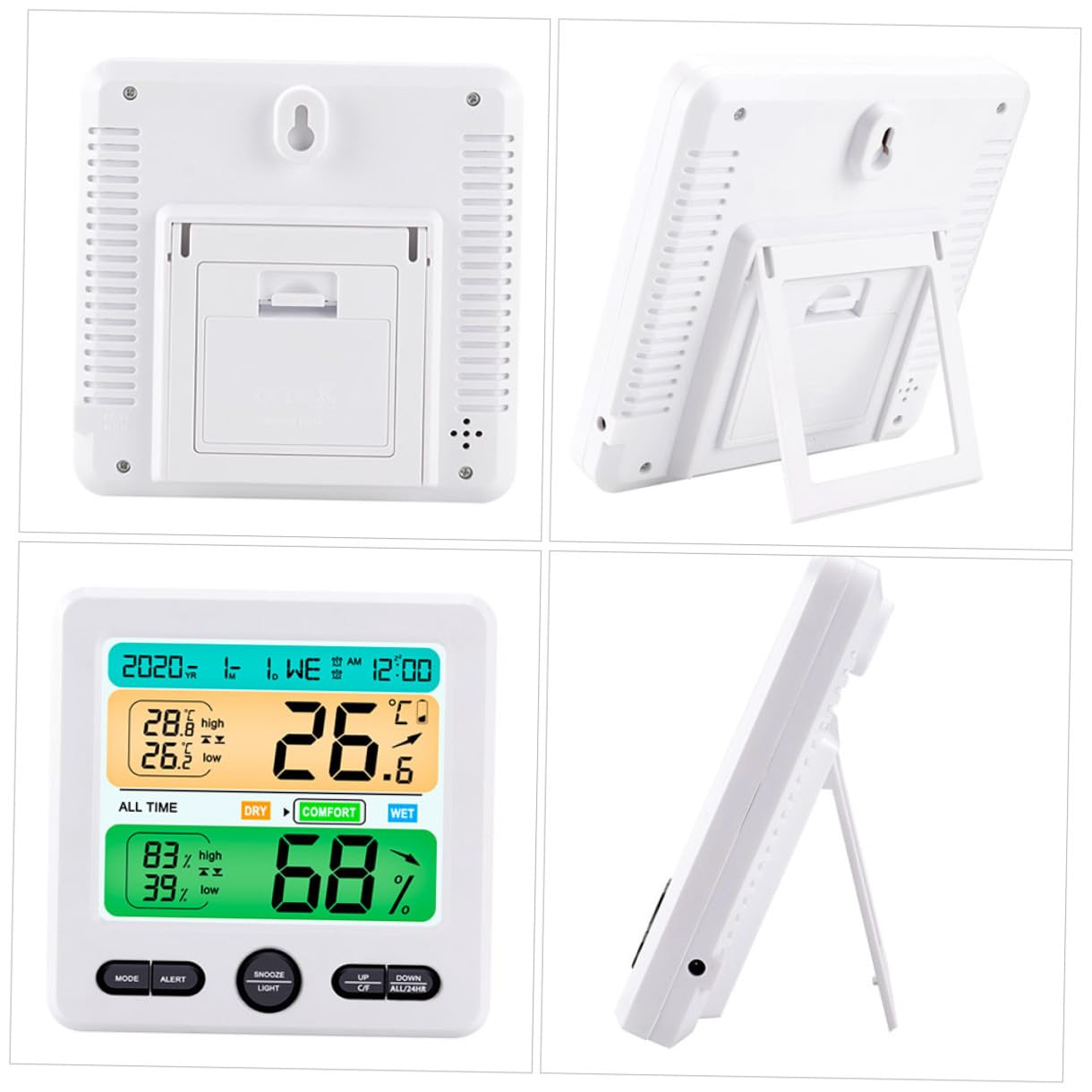 Igrometro Digitale da Parete con Grande Display Sensore Umidità e Termometro Interno per Casa e Ufficio Design Compatto e Facile Lettura