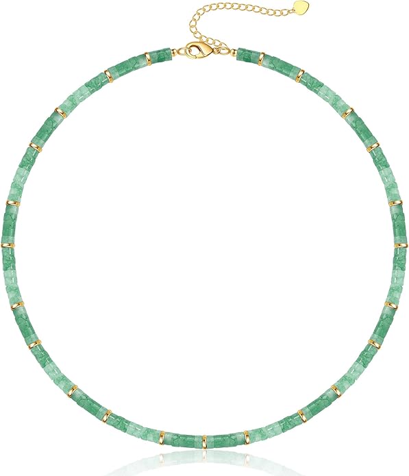 Choker Necklace for Women, Beaded Necklaces for Women Stocking Stuffers for Teens Teen Girl Gifts Gifts for Her Adjustable 14k Gold Gemstone Summer Anniversary Birthday Christmas Jewelry