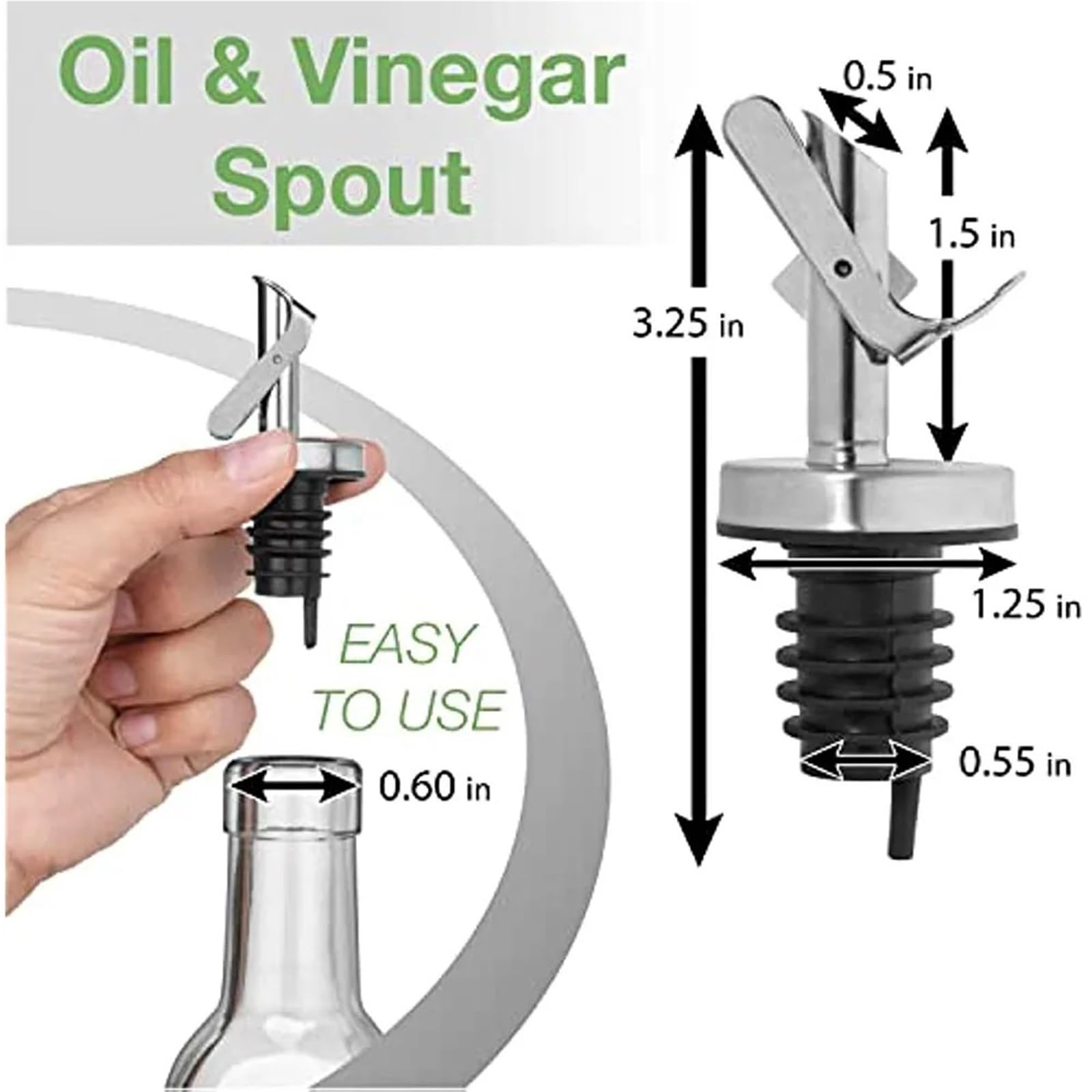 Bouchons de vin 10 pièces en acier inoxydable fermeture automatique distributeur verseur anti-fuite for Champagne huile Sauce liqueur