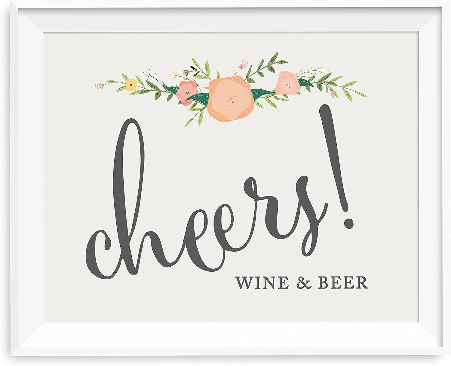 Andaz Press Wedding Party Signs, Floral Roses Print, 8.5x11-inch, Build Your Own Mimosa Pick a Juice, Pour the Bubbly Champagne, Top with Fruit Cheers! Dessert Table Sign, 1-Pack, Unframed