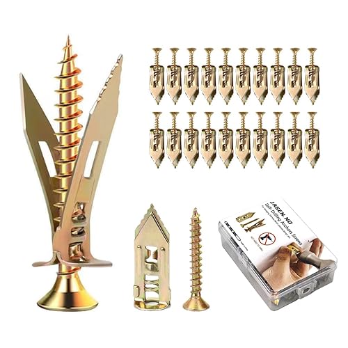 Anclajes autoperforantes para paneles de yeso, kit de anclajes y tornillos para paneles de yeso resistentes, herramienta de reparación de bisagras