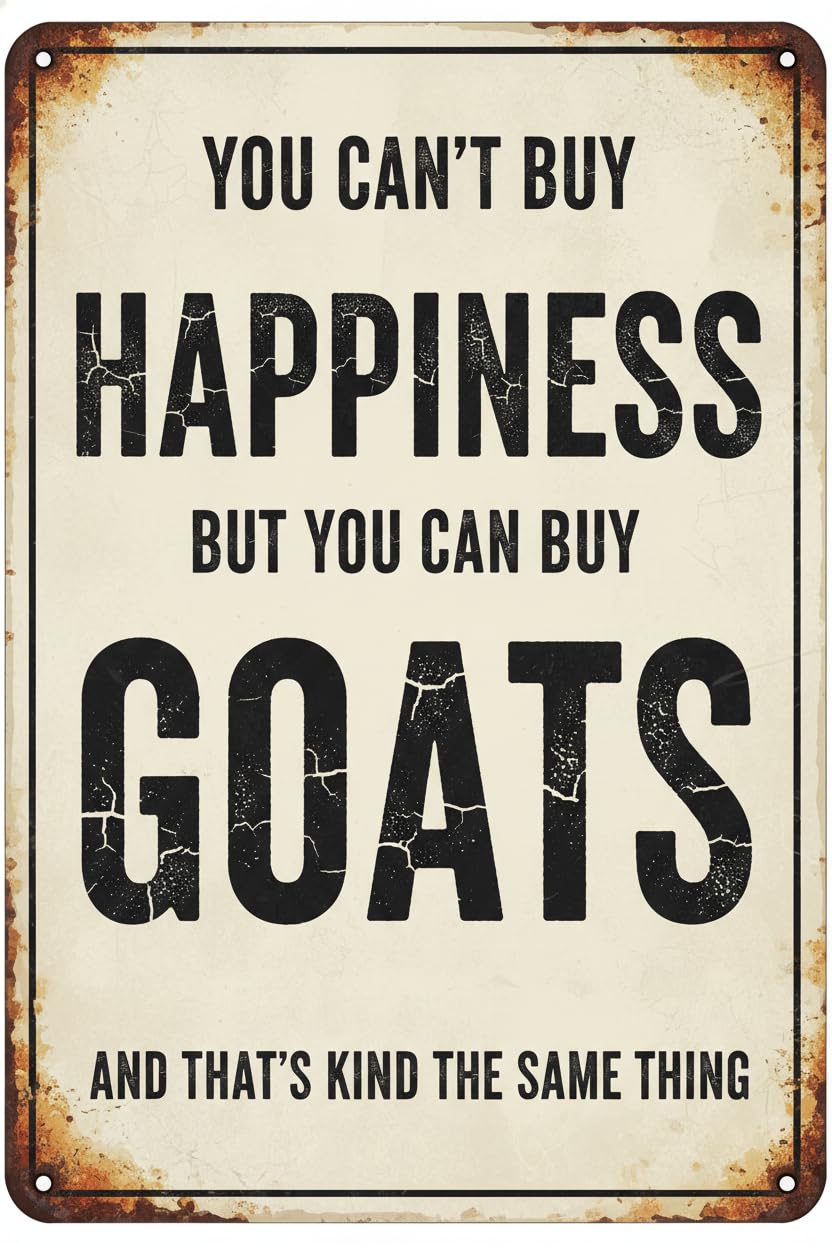 Can't Buy Happiness But Can Buy Gots Tin Sign, 8x12