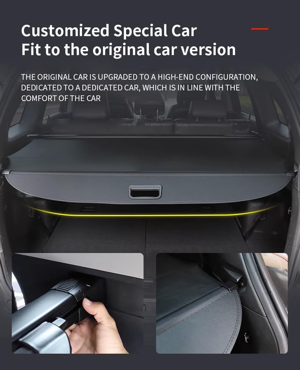 ZUMAHA Coche Cubiertas Carga Retráctil Maletero Trasero para Mercedes-Benz B Class W245 B180 B200 2008 2009 2010 2011 Multifunctional Cargo Protector Almacenamiento Accesorios,Blackstyle