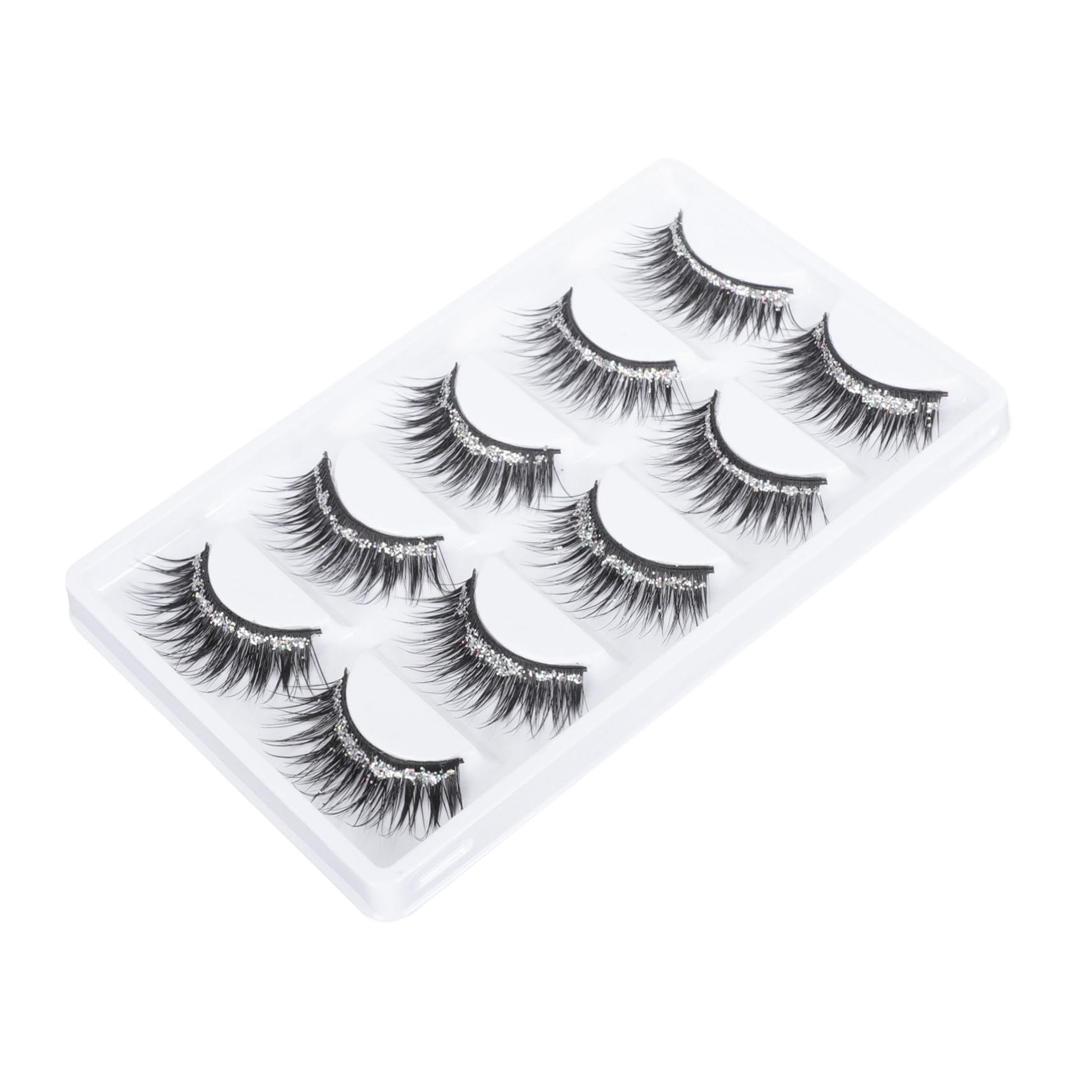 Faux Cils Naturels Noirs 5 Paires en Fibre Artificielle