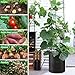 AGOLEAM 4 Packs 10 Gallon Potato Grow Bags, Heavy Duty Nonwoven Fabric Pots with Handles for Planting Vegetables, Flowers