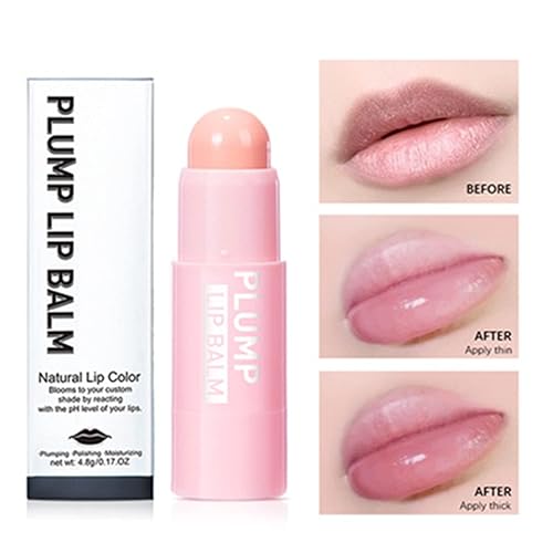 Miniatura 2 de Bálsamo labial Plumping de 4 colores, bálsamo labial hidratante con tinte profundo para labios secos, agrietados y agrietados (color 02)