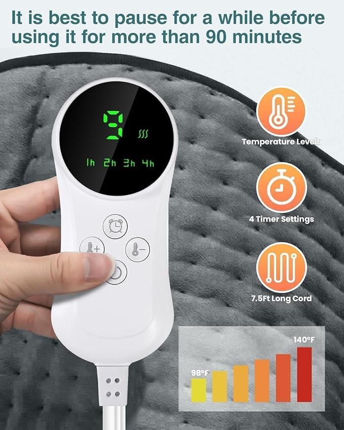 Image of Orthopaedic Electric Heating Pad | Pain Relief Heating Belt with Temperature Controller for Lower Back, Knee, Shoulder, Cramps, and Neck | Back Pain Relief