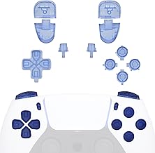 eXtremeRate Botones de repuesto D-pad R1 L1 R2 L2 L2 Opciones compartidas, botones frontales, azul claro, juego completo de botones compatibles con controlador P S 5 BDM-030 BDM-040 BDM-050 - Sin