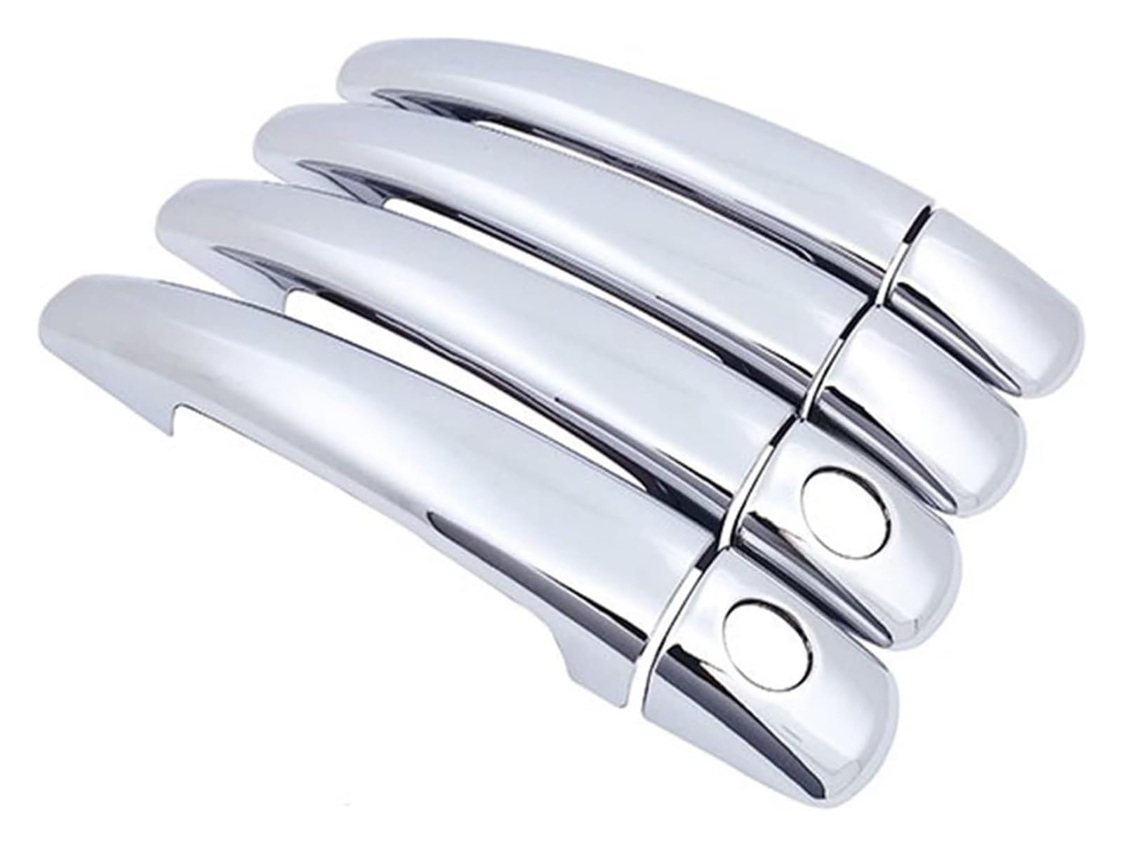 QWQTHGS Car Exterior Door Handle Cap for Berlingo 2008-2018 Carbon Fiber Car Handle ABS Chrome Door Handles Cover Accessories(Chrome)