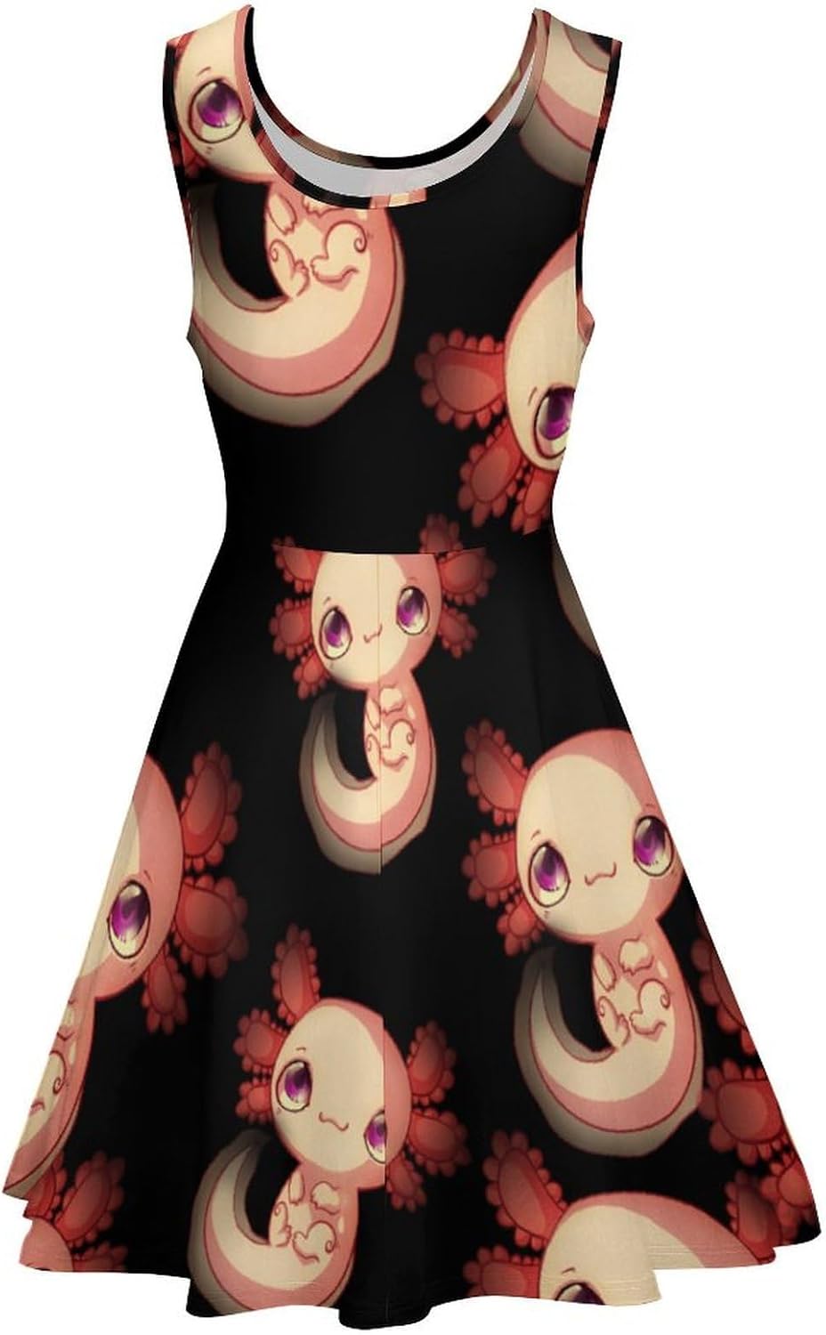 Adorable Axolotl Summer Dresses for Women Sleeveless Beach Sundress Swing Mini Tank Dress 5X-Large