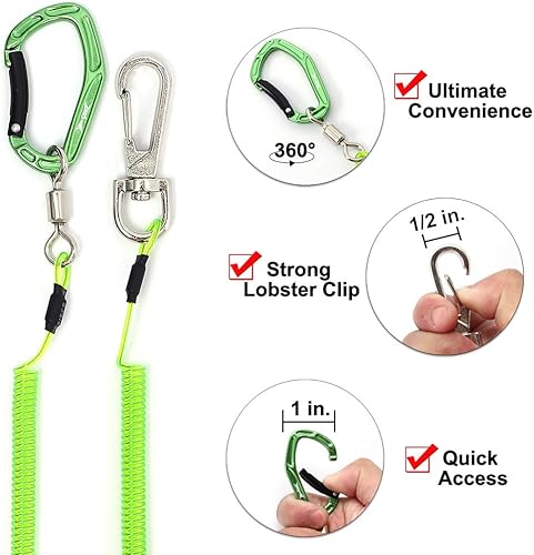 Miniatura 70 de HERCULES M4 Fishing Lanyard, Fishing Pole Tether, Kayak Paddle Leash, Heavy Duty Retractable Coiled Lanyard for Fishing, Rods, Pliers, Boating