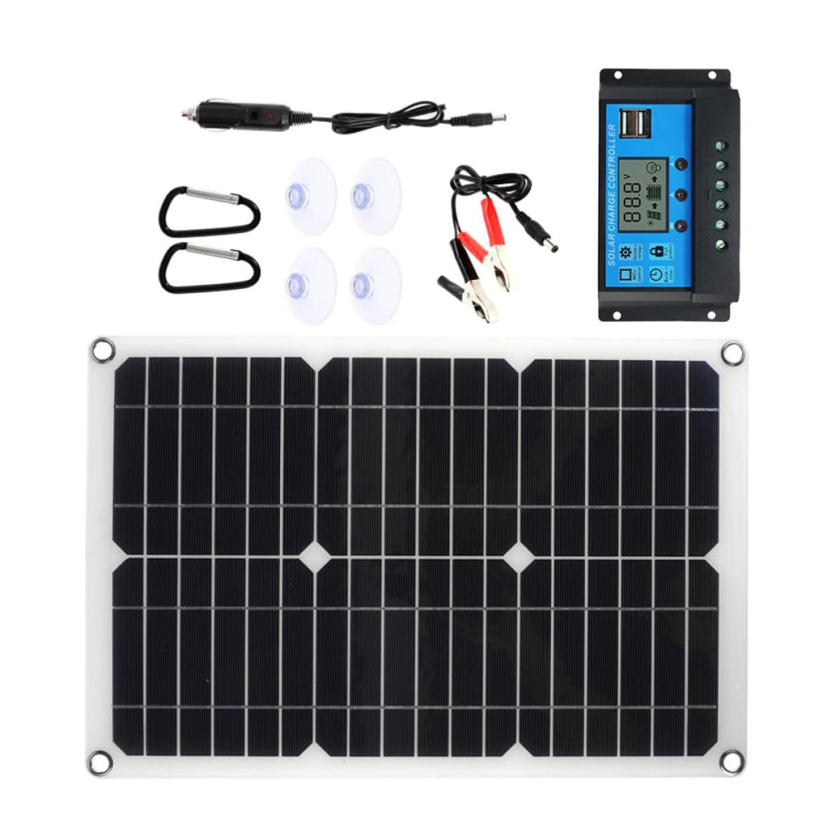 Caricatore Solare Portatile 15w 18v Dc Doppia USB Nero