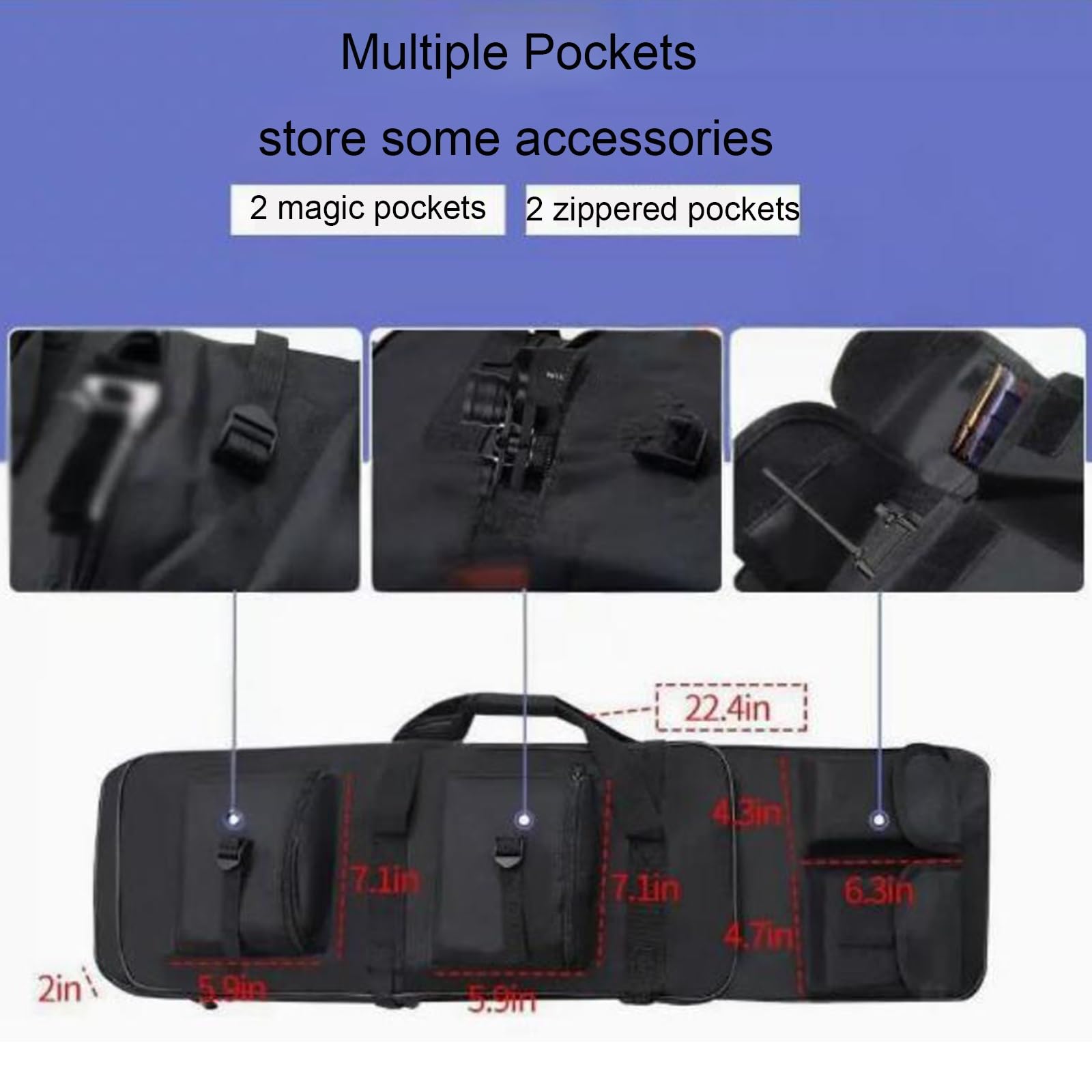 Bolsa para Doble Rifle Escopeta Airsoft, Maletin Arma Larga, 81/94/118 cm Bolsa Táctica Funda para Arma con Correa de Hombro Bolsa de Transporte Vaina para Caza Disparando
