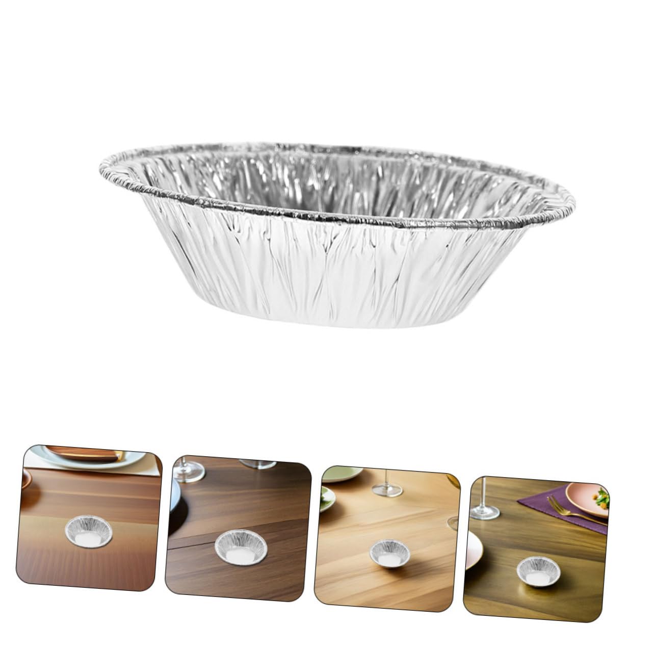 Hohopeti Stampi Tartellette Rotondi 600 Pezzi in Tinfoil Argento