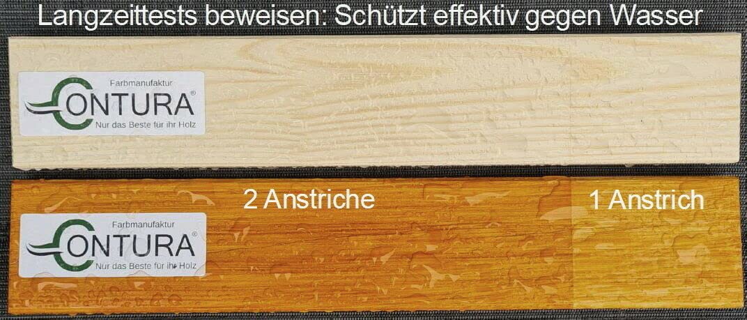 Holzlasur Dickschichtlasur 2,5 Liter Set mit Pinsel 2in1 Dauerschutzlasur Holzschutz Lasur (07 Kiefer-Pinie)