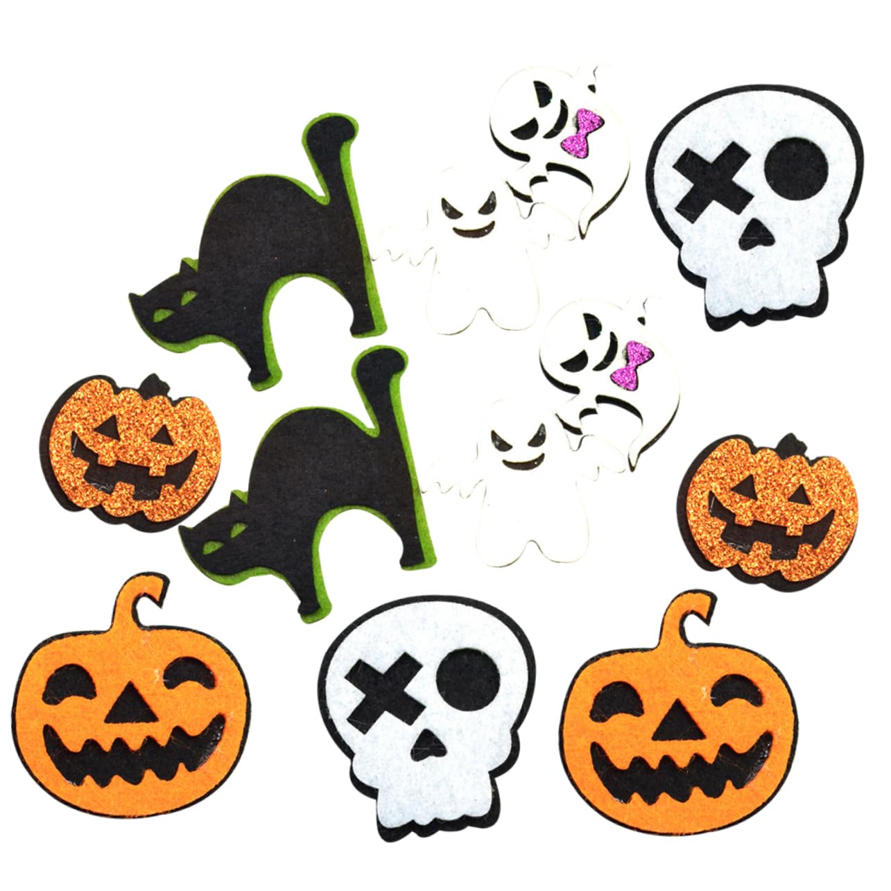 HAPINARY Halloween Costumes Accessory 12pcs Diy Felt Ornament Felt Chips Ghost Decor Halloween Pattern