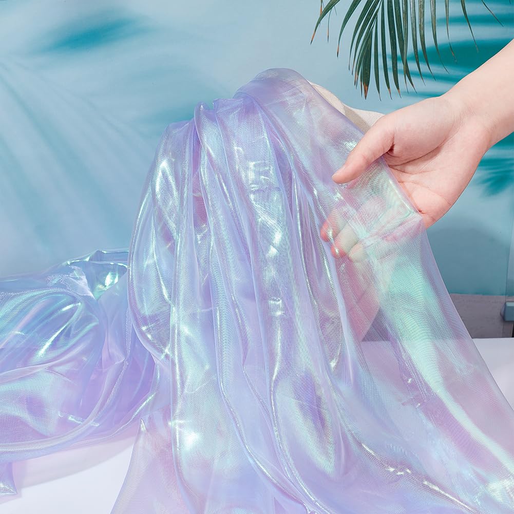 Amazon.com: PH PandaHall 4.3 Yard Organza Lace Fabric Purple Sheer Fabric  59" Wide Iridescent Organza Cloth Magic Shiny Ribbon for Mermaid Dress Show  Costume Wedding Decoration Photography Background