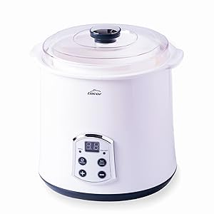 Lacor - 69243 - Yogurtera Maxi supersilenciosa, Ideal para hacer Kéfir, Yogur Griego y Queso Fresco, Con Temporizador 48 horas, Pantalla LED, Capacidad: 2L, Ø 20 x 23 cm, Blanco