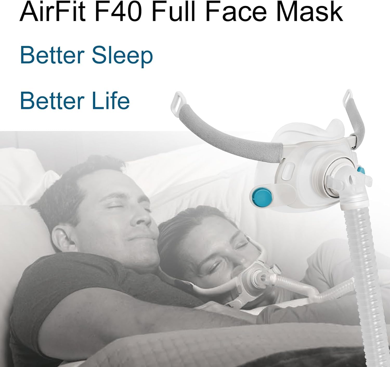 Cadre de rechange en silicone pour Airfit F40 avec bandeau, cadre, archet et coussinet de nez (taille L)