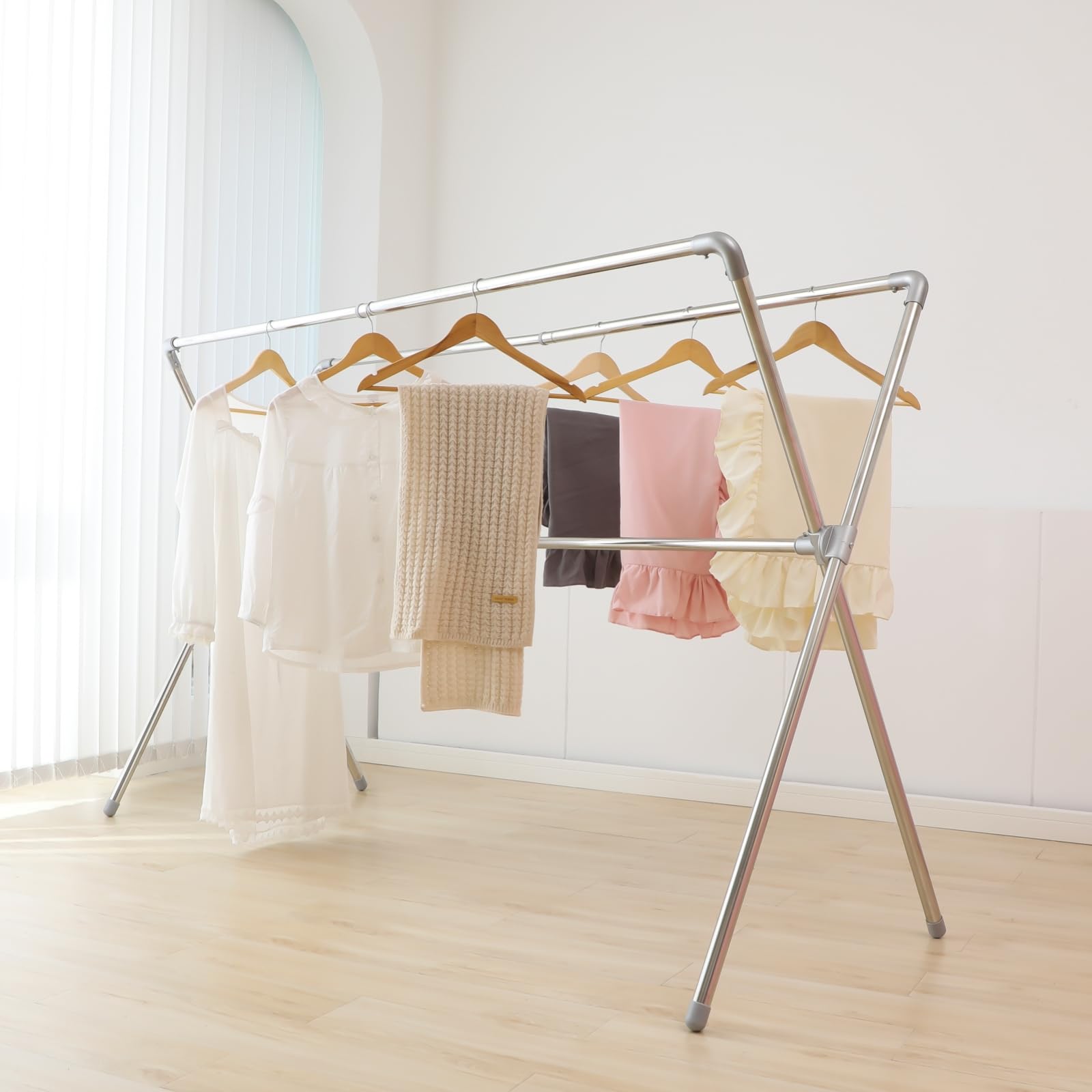Amazon.co.jp : IMIEE 物干しスタンド 洗濯物干し 布団干し 伸縮式 X型