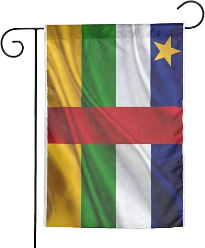 Miniatura 5 de Bandera de la República Centroafricana para jardín, bandera de doble cara para decoración al aire libre, 12.5 x 18 pulgadas, banderas de jardín de
