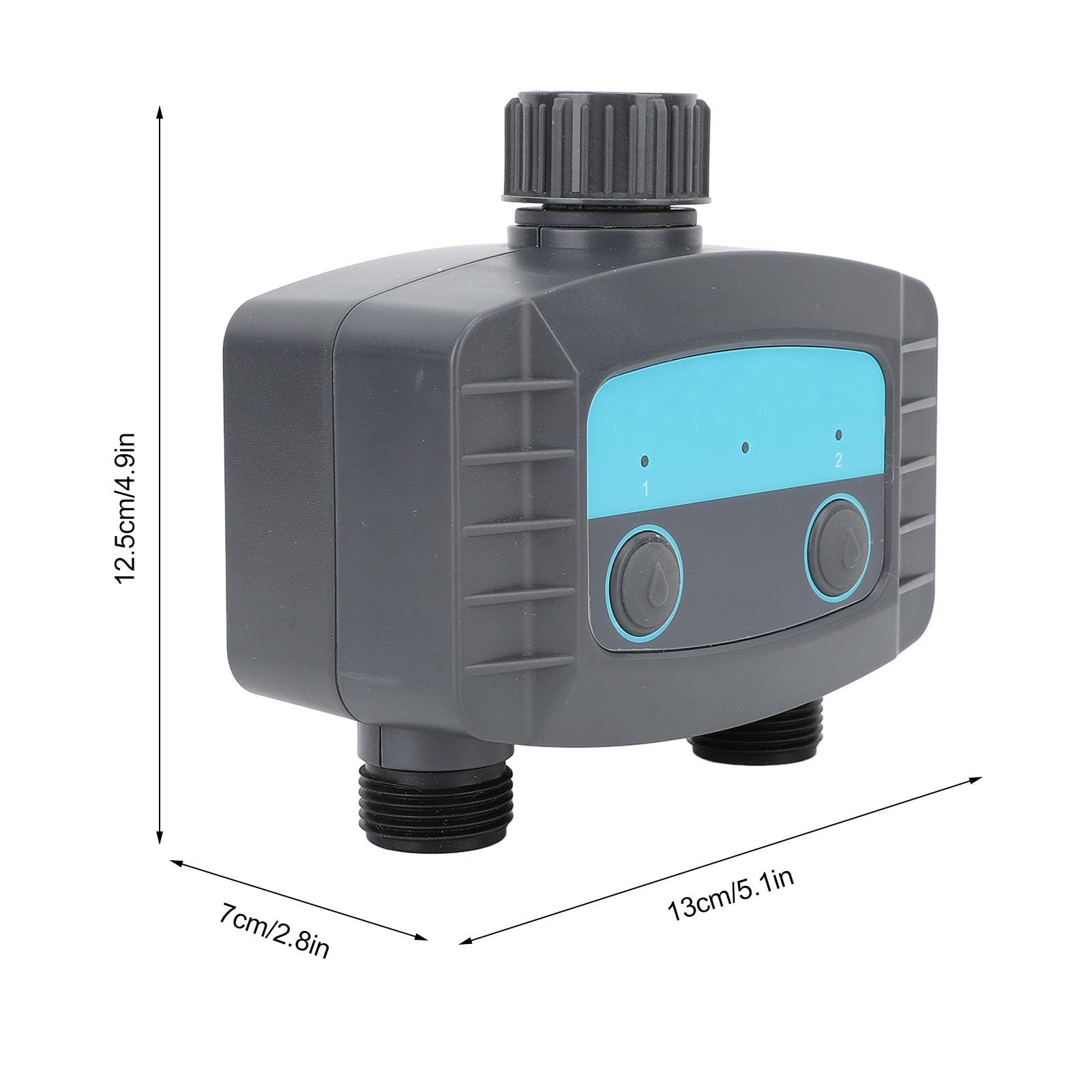 Smart Sprinkler Timer Bluetooth Water Tempor Controlador de riego automático con Control de aplicación Dual Salida para jardín de jardín Material ABS 12.5x7x13cm