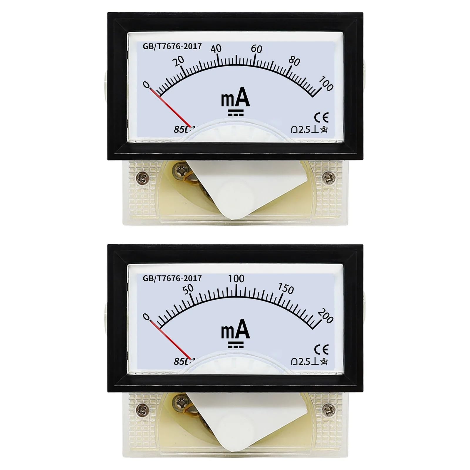 Ampèremètre CC 100mA encastrable pour panneau 40x70 mm