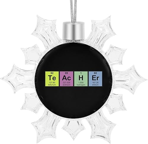 Science Teacher Chemical Elements Clear Christmas Hanging Ornaments Winter Party Glitter Tree Decor Snow Shape Pendant