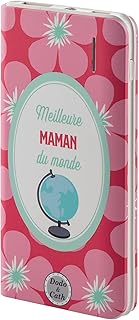 Wondee Powerbank de 4.000 mAh de Color Rosa con diseño de Flores y tipografía; Capacidad de 2 a 3 Cargas