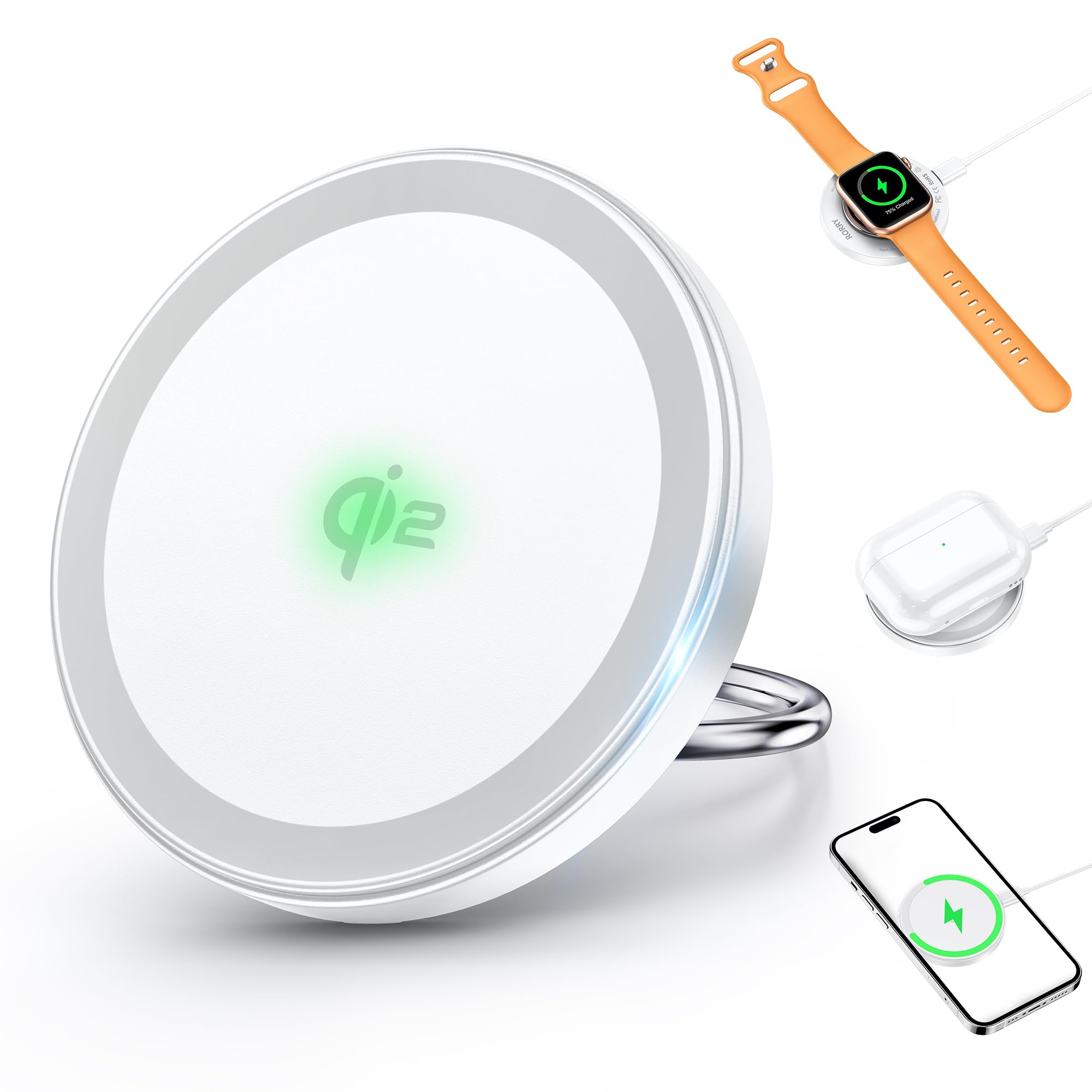 Amazon.co.jp: RORRY【Qi2公式認証 3IN1 ワイヤレス充電器 magsafe充電 