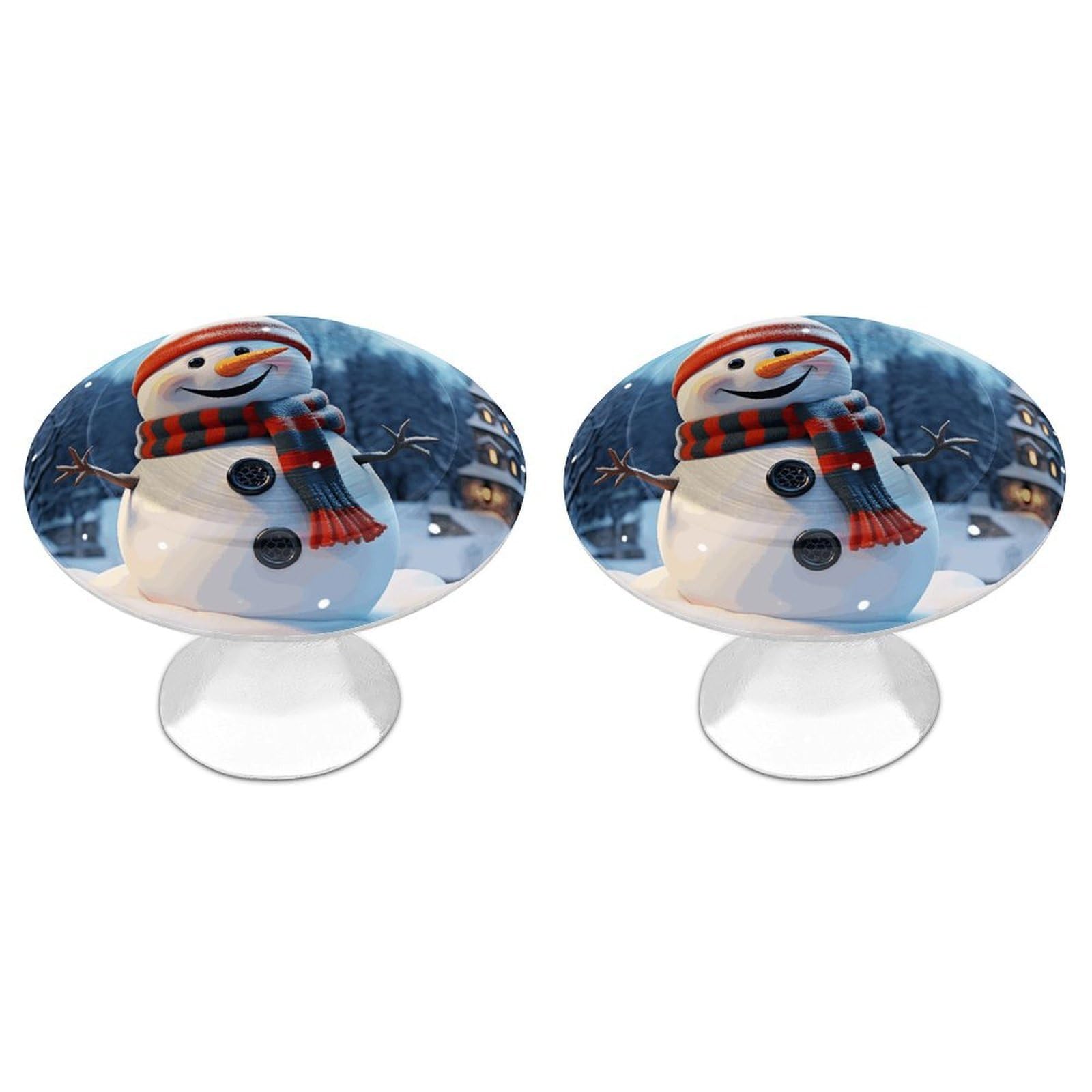 Fekiloot Style Happy Snowman Cabinet Knobs Personality Stainless Steel Round Drawer Handles Circle Modern Cabinet Handles Drawer Knobs For Kitchen Dresser Bathroom Cupboard Furniture