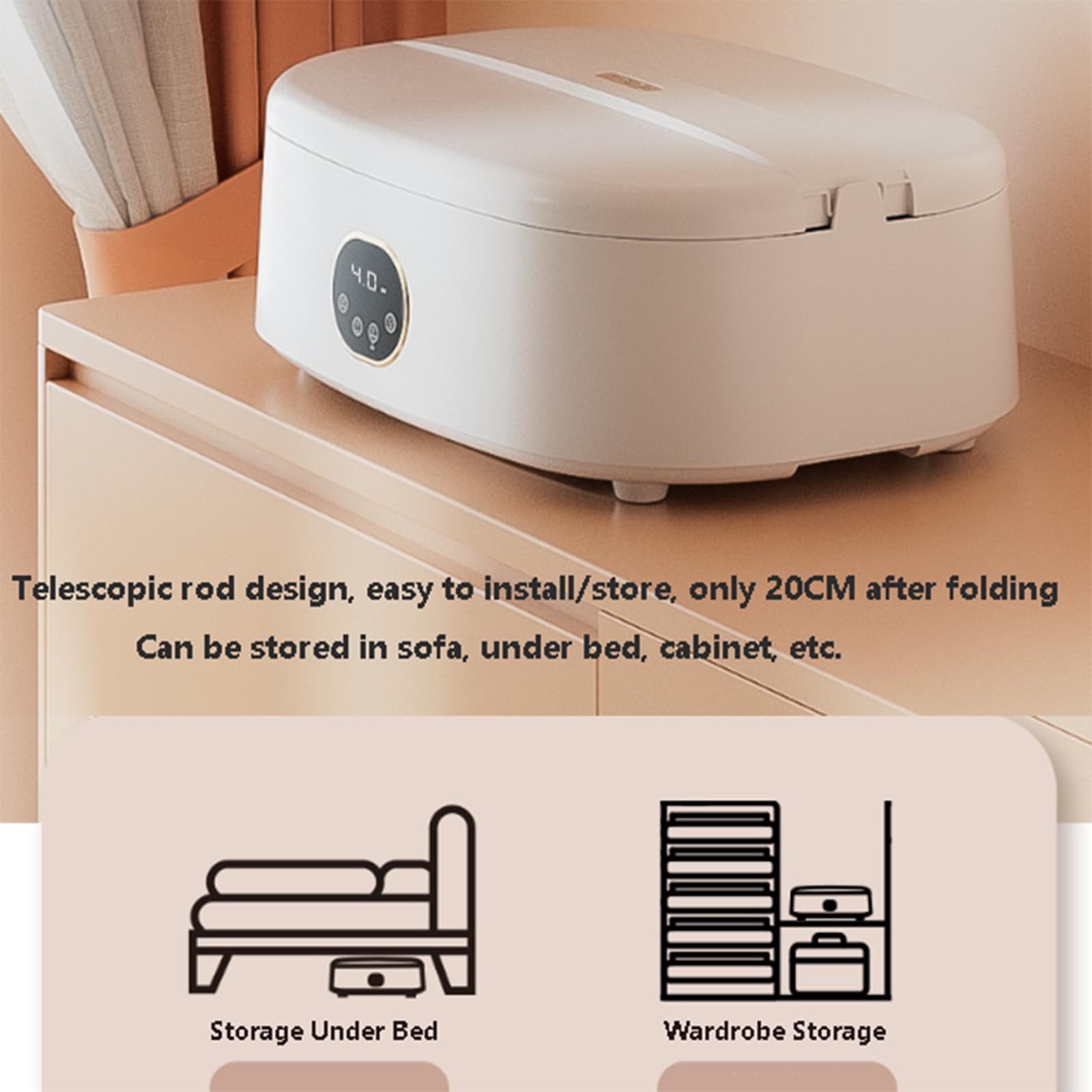 Máquina de planchado plegable de secado de 1000 W, plancha de vapor vertical inalámbrica para ropa, pantalla táctil, secadora de vapor para colgar ropa, elimina las arrugas rápidamente