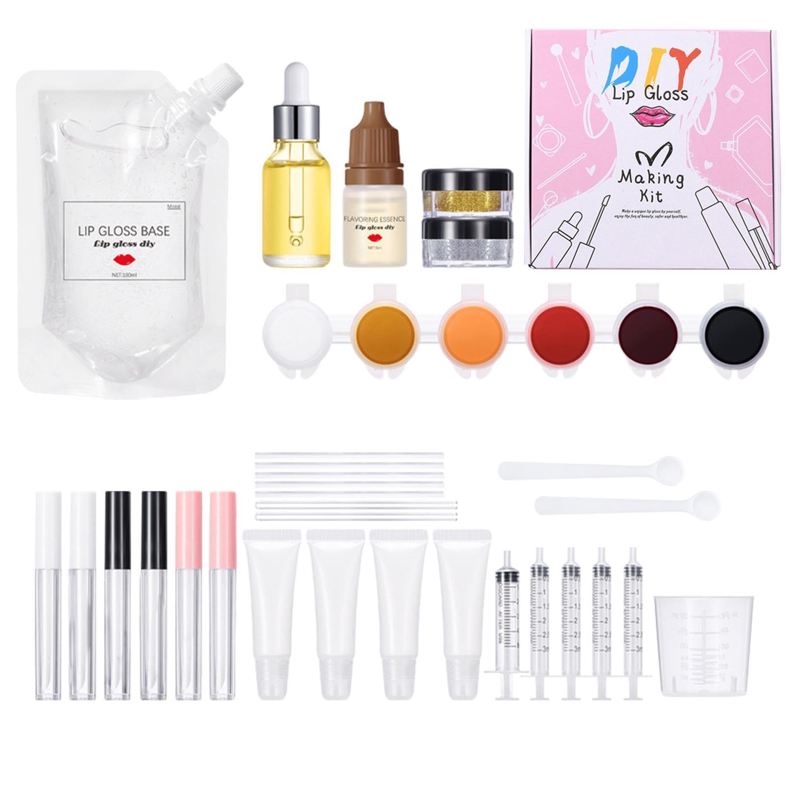 Fabixoin Kit De Brillo De Labios Para Niñas, Kit De Fabricación De Brillo De Labios, Base De Gel De Brillo De Labios, Base De Brillo De Labios Transparente, Base Para Bricolaje Kit