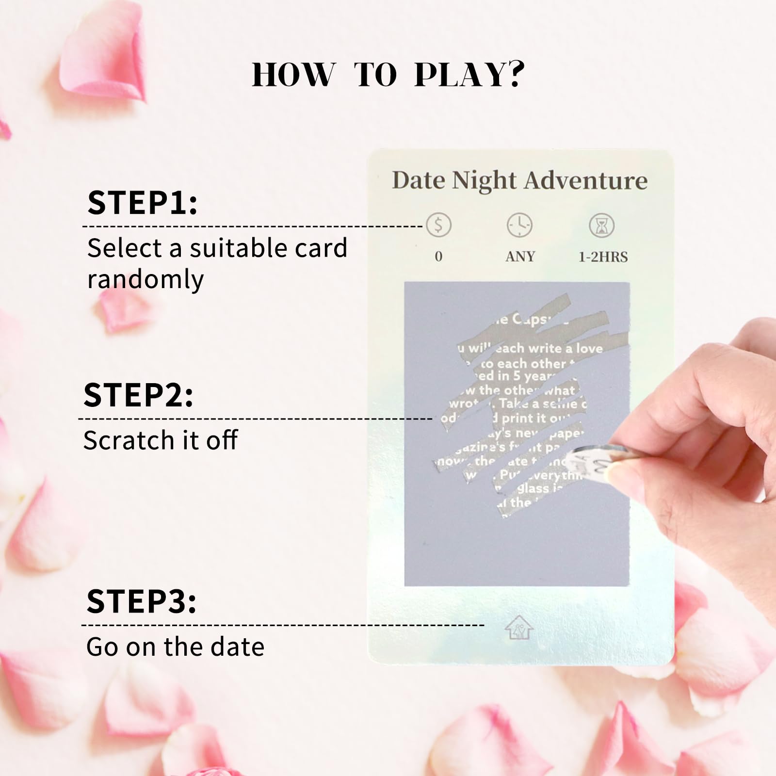 40 Creative Date Night Card Games for Couples, Unique Date Deck Scratch Off Cards - Image 4