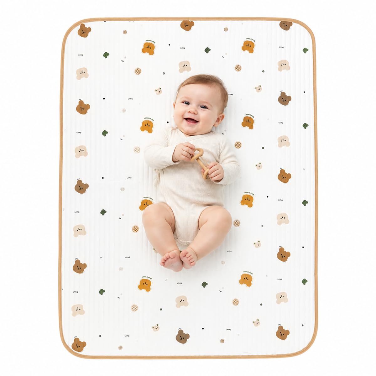 SNOWIE SOFT® Waterproof Crib Pad, Washable Baby Cotton Changing Pads,39.37"X31.5"(1 Pack), Pee Proof Mattress Cover Toddler Bed, Toddler Mattress-Multicolor-A-image-49