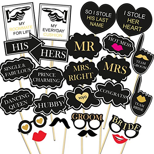 Image of Party Propz Bride to Be Props Set of 26 | Bachelorette Party Decoration | Wedding & Engagement Decor | Haldi & Mehndi Props| Groom to be Prop | Wedding Prop for Photoshoot (Cardstock)
