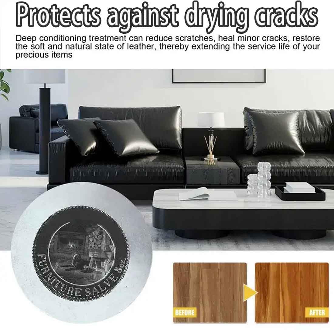 Wise Owl Unguento Per Mobili In Pelle - Set Con Spazzola Per Riparare E Proteggere Divani, Auto E Accessori - Foto 2